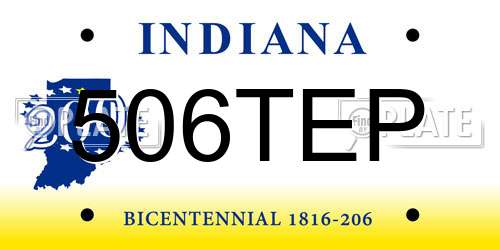 506TEP Indiana License Plate