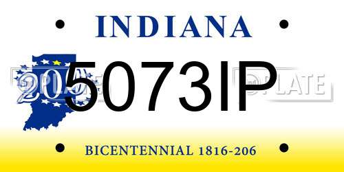 5073IP Indiana License Plate