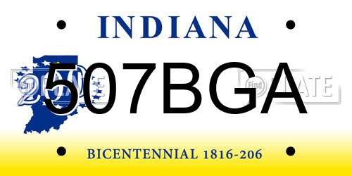 507BGA Indiana License Plate
