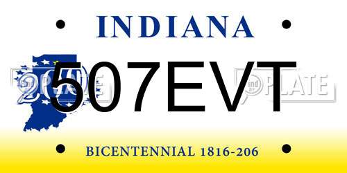 507EVT Indiana License Plate