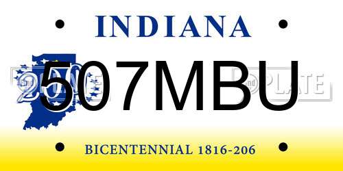 507MBU Indiana License Plate