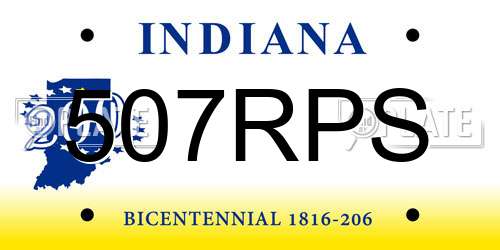 507RPS Indiana License Plate