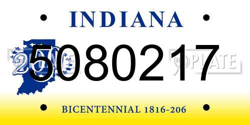 5080217 Indiana License Plate