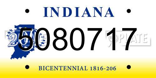 5080717 Indiana License Plate