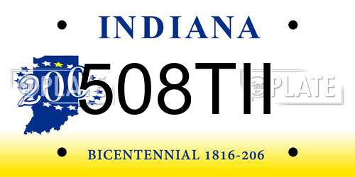 508TII Indiana License Plate