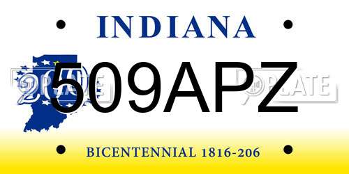 509APZ Indiana License Plate