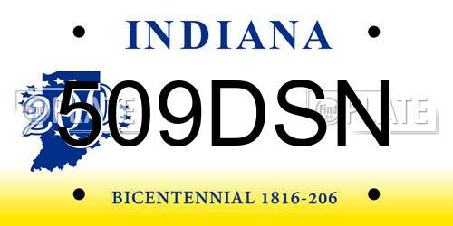 509DSN Indiana License Plate