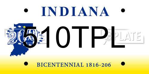 510TPL Indiana License Plate