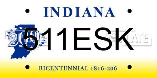 511ESK Indiana License Plate