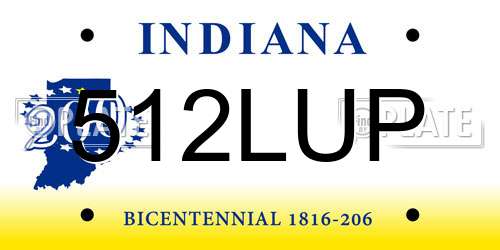 512LUP Indiana License Plate