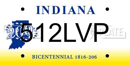 512LVP Indiana License Plate