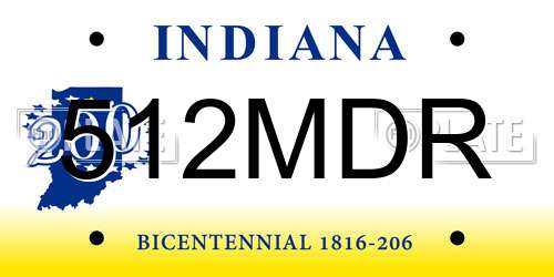 512MDR Indiana License Plate