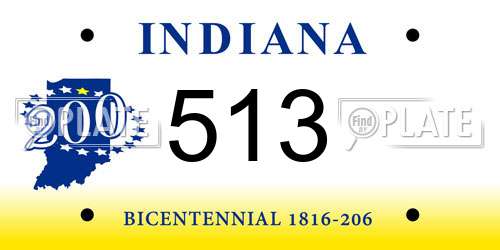 513 Indiana License Plate