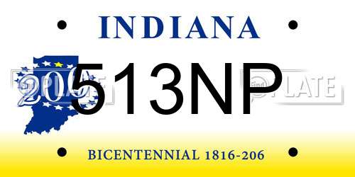 513NP Indiana License Plate