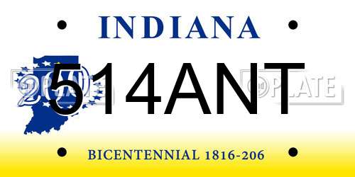 514ANT Indiana License Plate