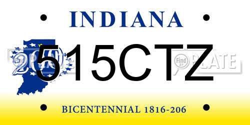 515CTZ Indiana License Plate