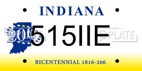515IIE Indiana License Plate