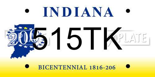 515TK Indiana License Plate