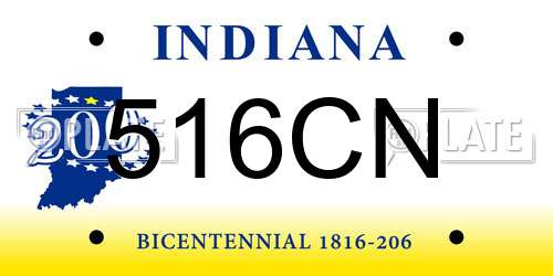 516CN Indiana License Plate