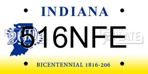 516NFE Indiana License Plate