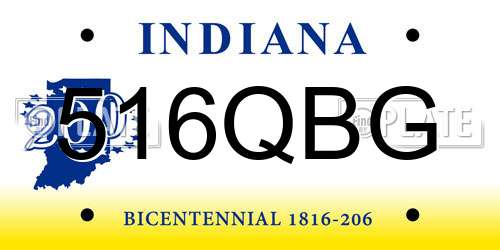 516QBG Indiana License Plate