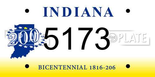 5173 Indiana License Plate