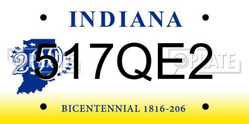 517QE2 Indiana License Plate