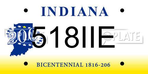 518IIE Indiana License Plate