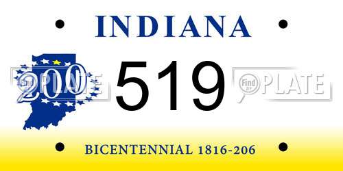 519 Indiana License Plate