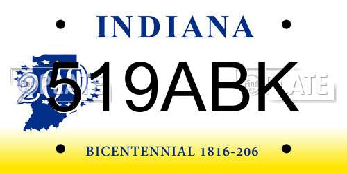 519ABK Indiana License Plate