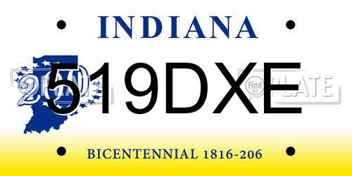 519DXE Indiana License Plate