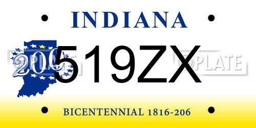 519ZX Indiana License Plate