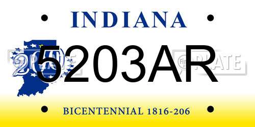 5203AR Indiana License Plate