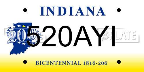 520AYI Indiana License Plate
