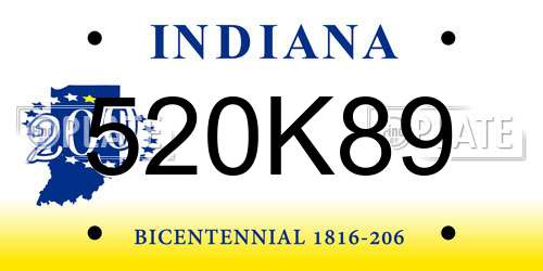 520K89 Indiana License Plate