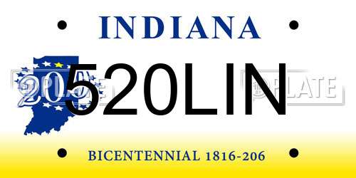 520LIN Indiana License Plate