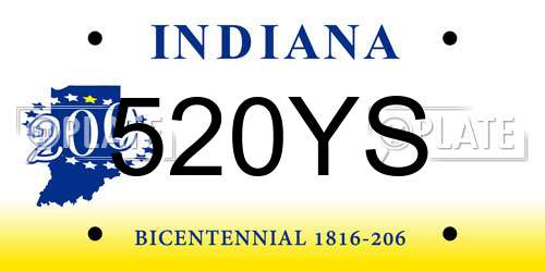520YS Indiana License Plate