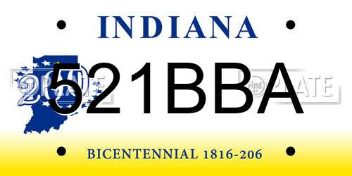 521BBA Indiana License Plate