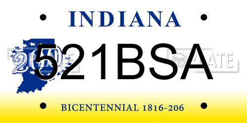 521BSA Indiana License Plate