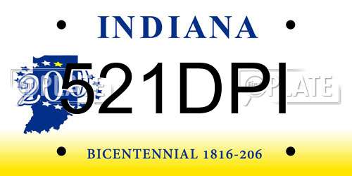 521DPI Indiana License Plate