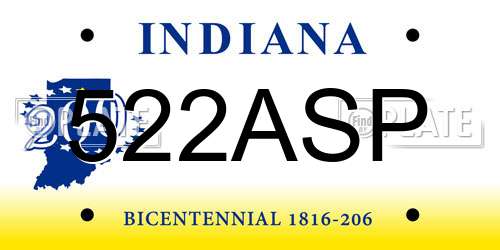 522ASP Indiana License Plate
