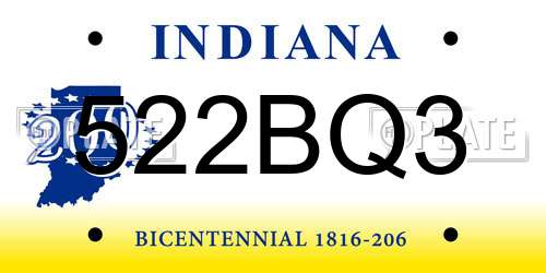 522BQ3 Indiana License Plate