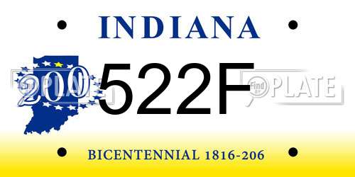 522F Indiana License Plate