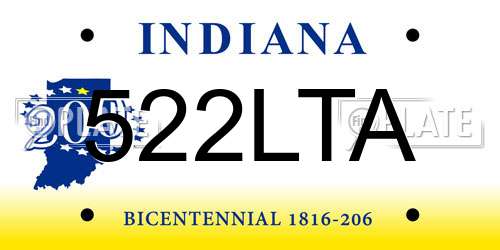 522LTA Indiana License Plate