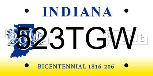 523TGW Indiana License Plate