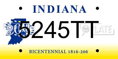 5245TT Indiana License Plate