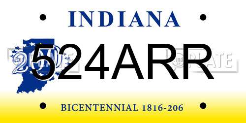 524ARR Indiana License Plate