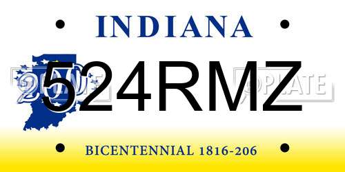 524RMZ Indiana License Plate