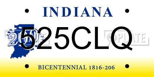 525CLQ Indiana License Plate