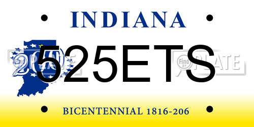 525ETS Indiana License Plate